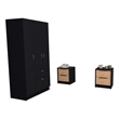 Pemberly Row 3 Piece Bedroom Set Armoire and 2 Nightstands in Multi-Color