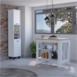 Pemberly Row 2 Piece Kitchen Set Island and Pantry in Multi-Color