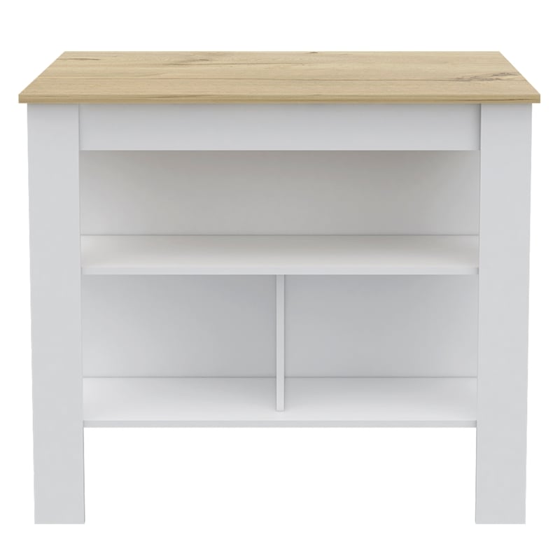 Pemberly Row 2 Piece Kitchen Set Island and Pantry in Multi-Color