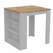 Pemberly Row 2 Piece Kitchen Set Island and Service Cart in Multi-Color