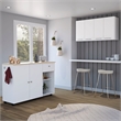 Pemberly Row 2 Piece Kitchen Set Cart and Wall Cabinet in Multi-Color