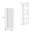 Pemberly Row 2 Piece Kitchen Set Island and Pantry in Multi-Color