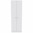 Pemberly Row 2 Piece Kitchen Island and Pantry Set in White and Walnut