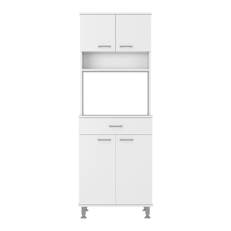 Pemberly Row 2 Piece Kitchen Set Island and Pantry in Multi-Color