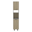 Pemberly Row Kitchen Pantry 82in High in Light Pine and White