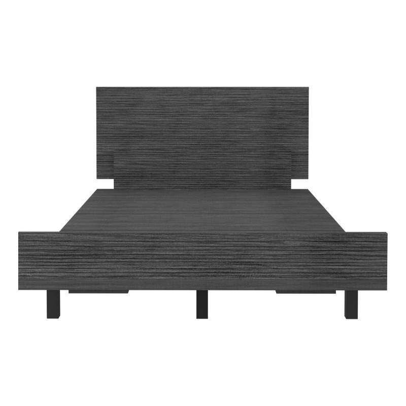 Pemberly Row Twin Bed Frame with Headboard 47in Wide in Gray