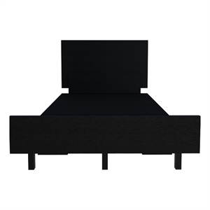 Pemberly Row Twin Bed Frame with Headboard 47in Wide in Black