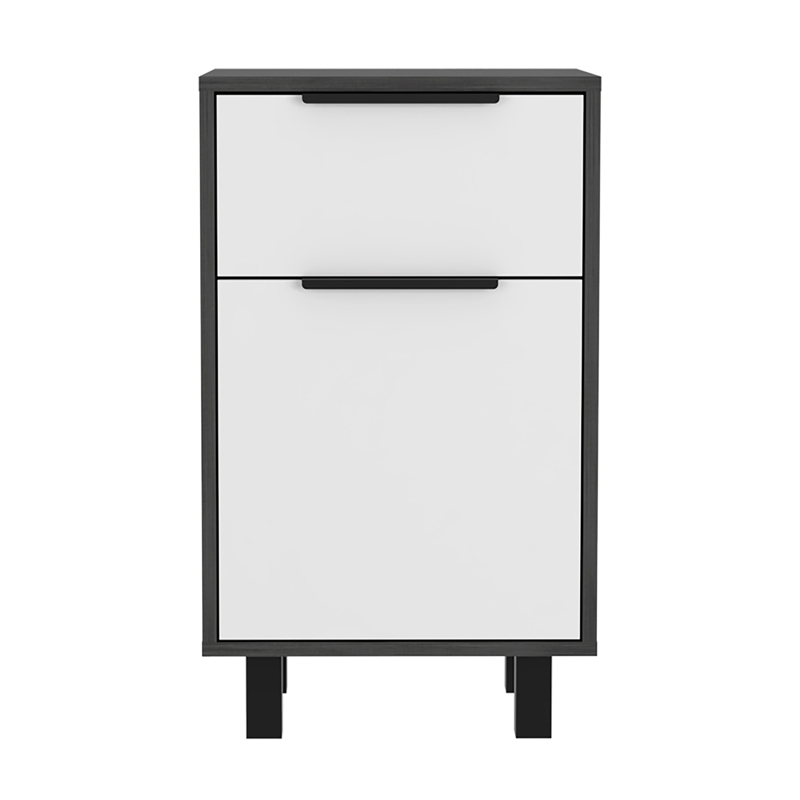 Pemberly Row Nightstand with Drawer and Cabinet in Multi-Color