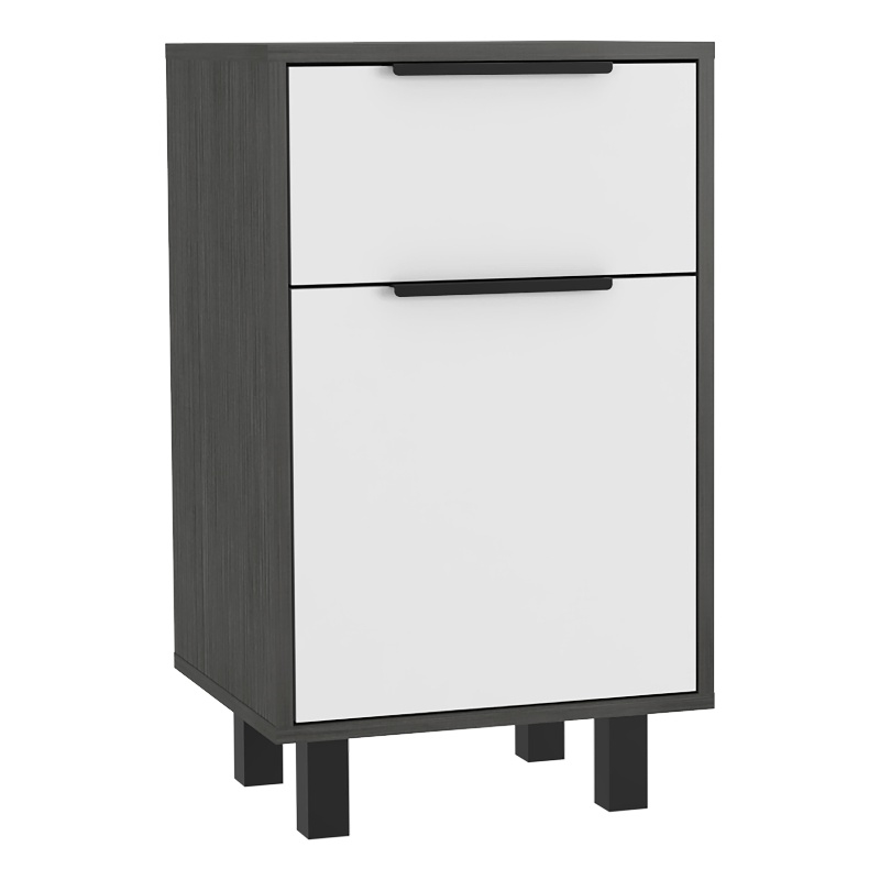 Pemberly Row Nightstand with Drawer and Cabinet in Multi-Color