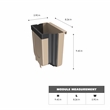 Pemberly Row 1.6 Gallon Cabinet Door Mini Trash Can in Brown