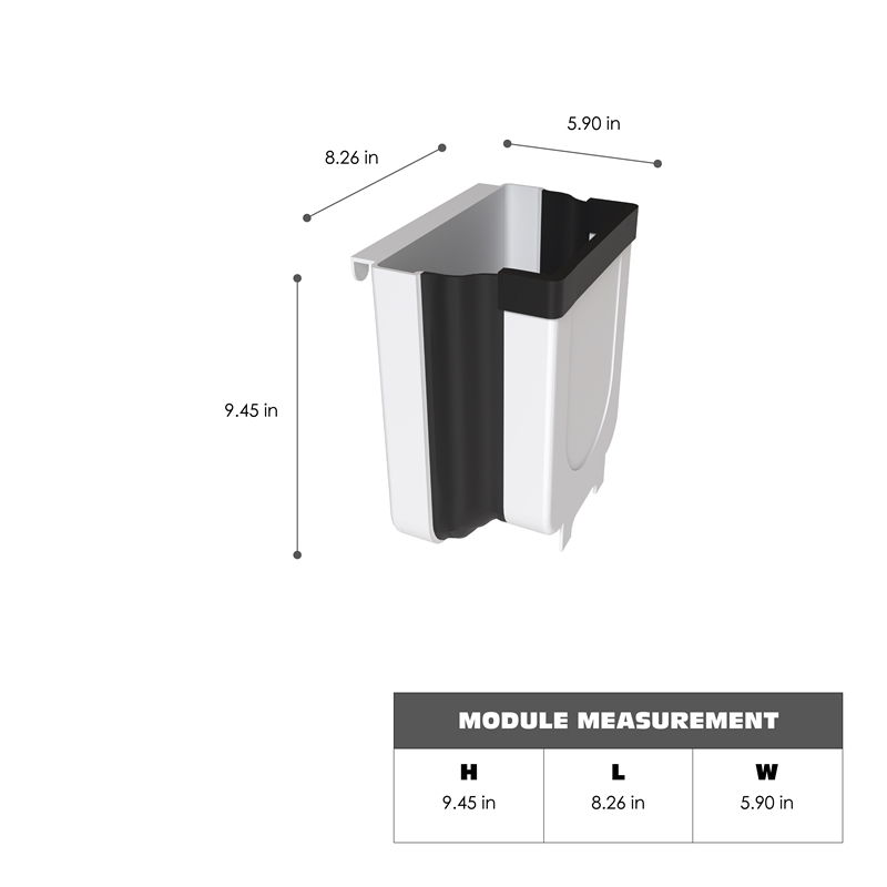 Pemberly Row 1.6 Gallon Cabinet Door Mini Trash Can in White