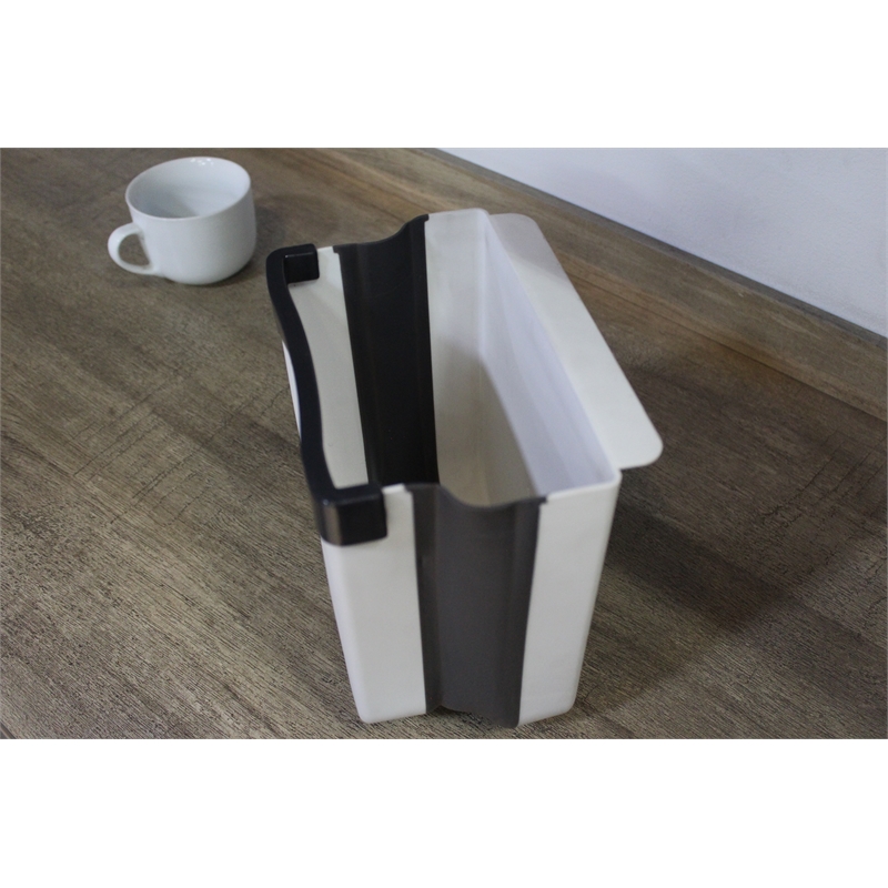 Pemberly Row 1.6 Gallon Cabinet Door Mini Trash Can in White