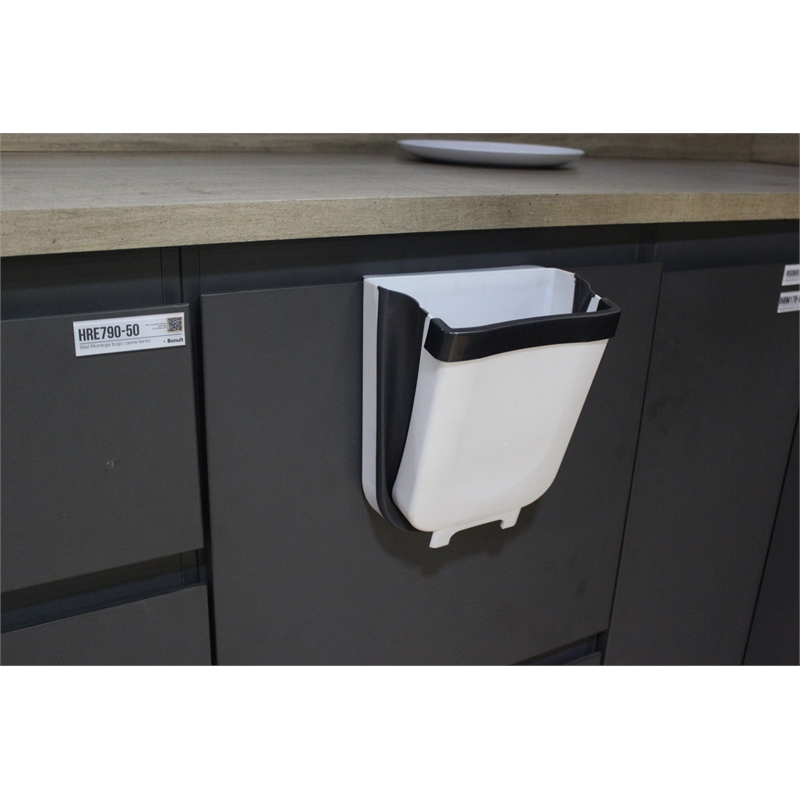Pemberly Row 1.6 Gallon Cabinet Door Mini Trash Can in White