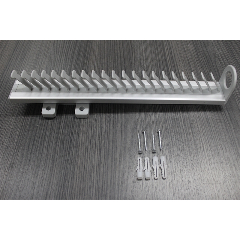 Pemberly Row Pull Out Closet Tie and Belt Rack 21 Hooks in Gray