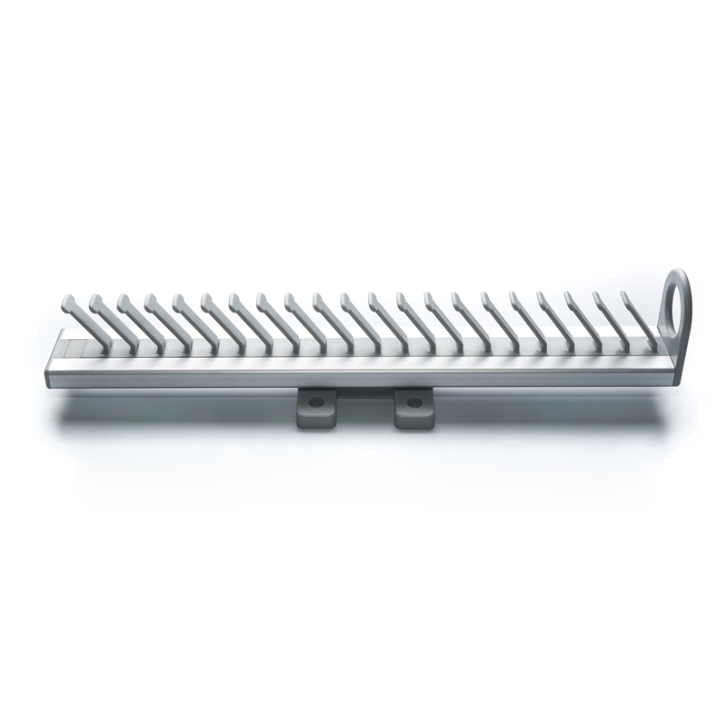 Pemberly Row Pull Out Closet Tie and Belt Rack 21 Hooks in Gray