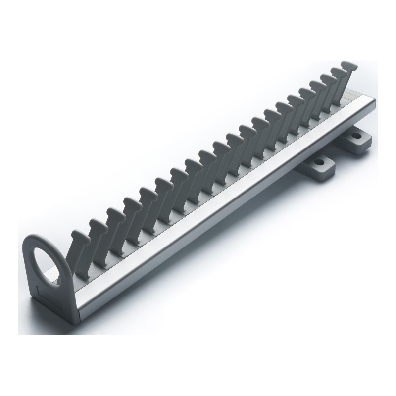 Pemberly Row Pull Out Closet Tie and Belt Rack 21 Hooks in Gray