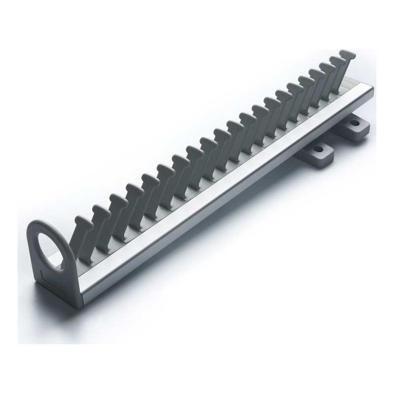 Pemberly Row Pull Out Closet Tie and Belt Rack 21 Hooks in Gray