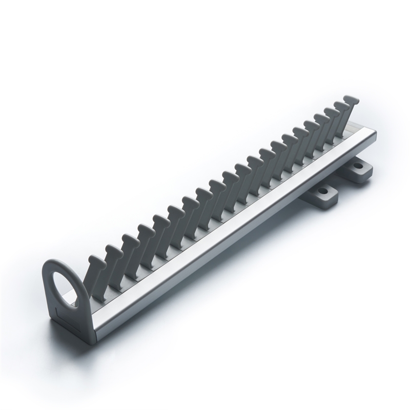 Pemberly Row Pull Out Closet Tie and Belt Rack 21 Hooks in Gray