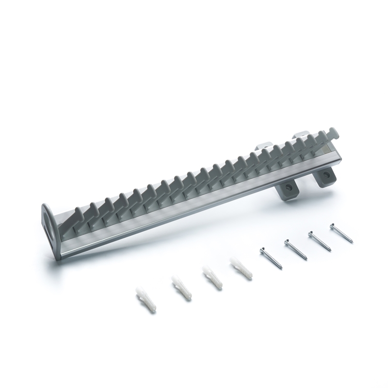 Pemberly Row Pull Out Closet Tie and Belt Rack 21 Hooks in Gray