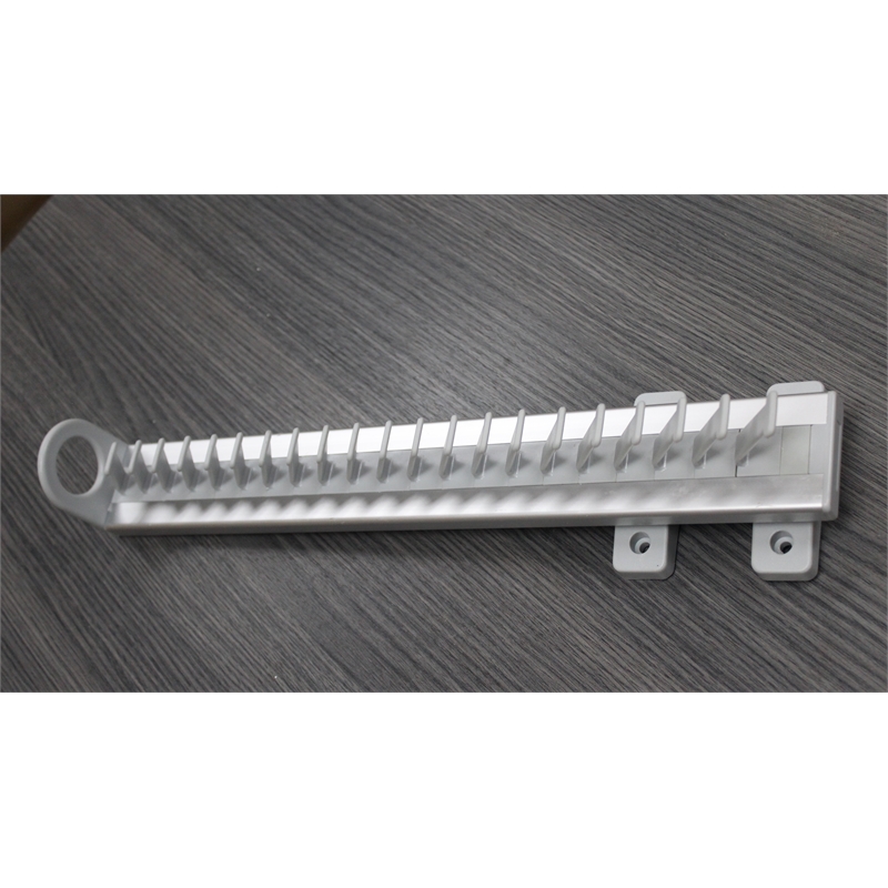 Pemberly Row Pull Out Closet Tie and Belt Rack 21 Hooks in Gray