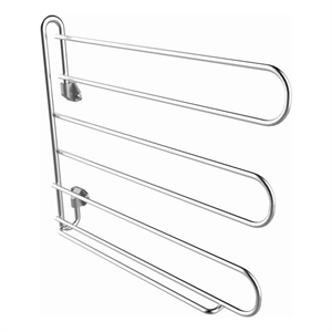 Pemberly Row Wall Mounted Closet Tie Rack with 6 Hooks in Silver