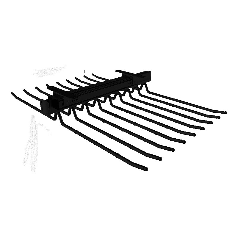 Pemberly Row Pull Out Steel Closet Trousers Rack 18 Arms in Black