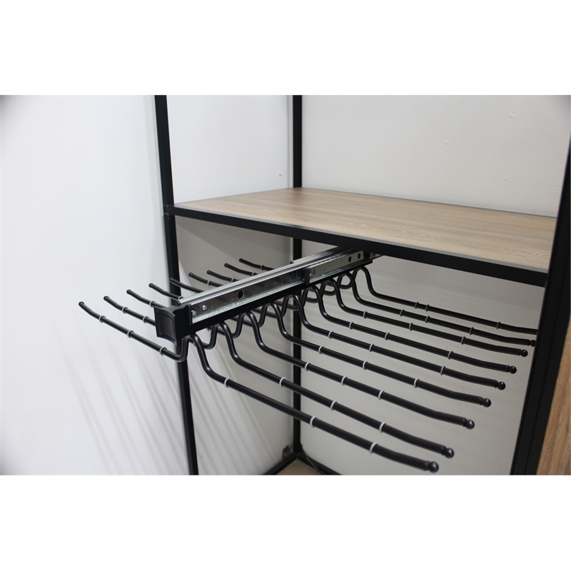 Pemberly Row Pull Out Steel Closet Trousers Rack 18 Arms in Black