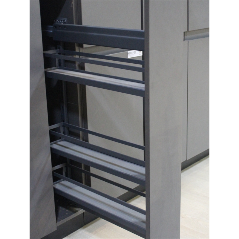 Pemberly Row 3 Tier Pull Out Kitchen Spice Rack Organizer in Gray