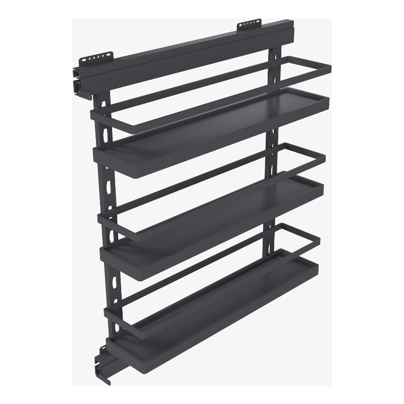 Pemberly Row 3 Tier Pull Out Kitchen Spice Rack Organizer in Gray