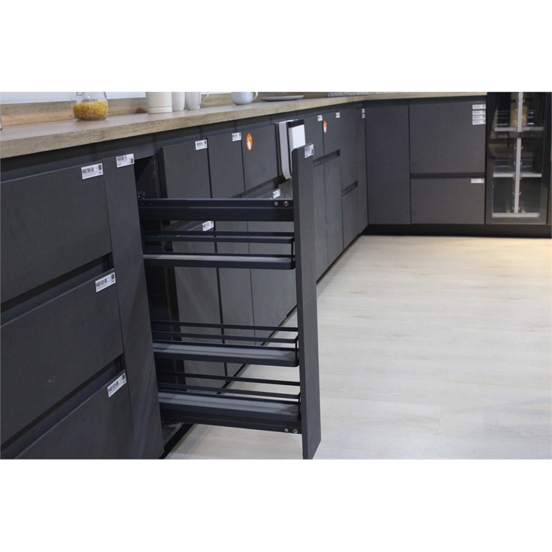Pemberly Row 3 Tier Pull Out Kitchen Spice Rack Organizer in Gray
