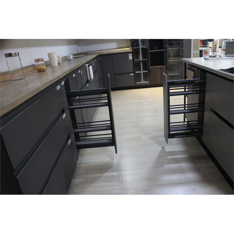 Pemberly Row 3 Tier Pull Out Kitchen Spice Rack Organizer in Gray