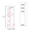 Pemberly Row Tall Storage Broom Cabinet with 2 Doors in White