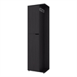 Pemberly Row Tall Storage Broom Cabinet with 2 Doors in White