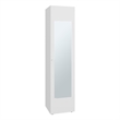Pemberly Row Tall Single Door Linen Cabinet with Mirror in White
