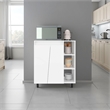 Pemberly Row Microwave Sideboard Cabinet with Storage in White