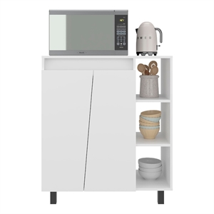 Pemberly Row Microwave Sideboard Cabinet with Storage in White