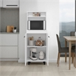 Pemberly Row Freestanding Kitchen Sideboard and Microwave Stand in White