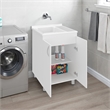 Pemberly Row 2 Door Laundry Utility Tub and Sink Cabinet in White