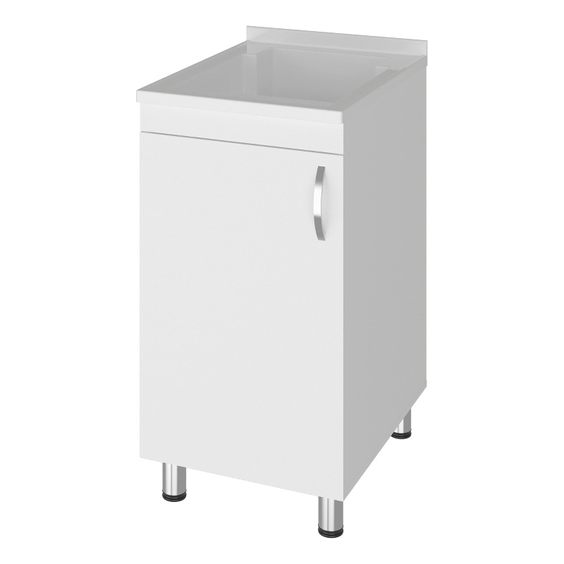 Pemberly Row Utility Tub and Sink Cabinet with One Door in White