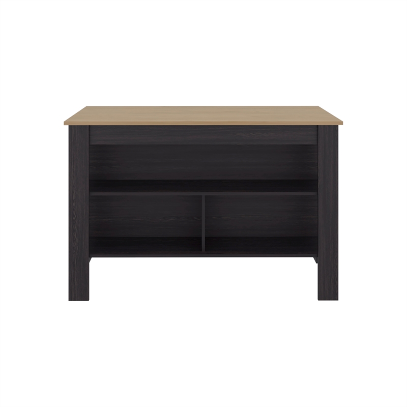 Pemberly Row Wide Kitchen Island with Prep Table in Multi-Color
