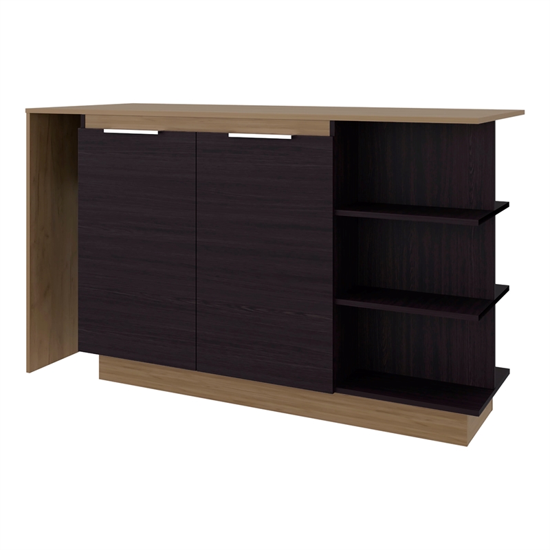Pemberly Row Modern Kitchen and Bar Counter Table in Multi-Color