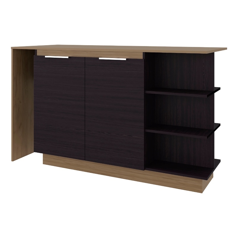 Pemberly Row Modern Kitchen and Bar Counter Table in Multi-Color