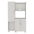 Pemberly Row Tall Pet Supply Storage Pantry Cabinet in White