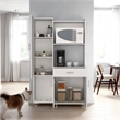 Pemberly Row Tall Pet Supply Storage Pantry Cabinet in White