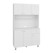 Pemberly Row 6 Door Multi Functional Pantry Cabinet in White