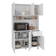 Pemberly Row 6 Door Multi Functional Pantry Cabinet in White