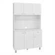 Pemberly Row 6 Door Multi Functional Pantry Cabinet in White