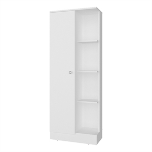 Pemberly Row Multistorage Single Door Pantry Cabinet in White