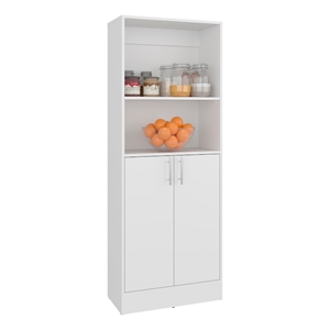 Pemberly Row Multipurpose 2 Door Storage Pantry Cabinet in White
