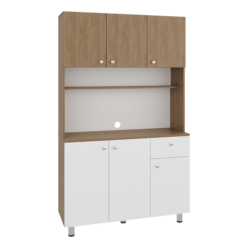 Pemberly Row 6 Door Multi Functional Pantry Cabinet in Multi-Color